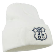 US Route 66 Embroidered Long Beanie