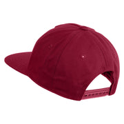Cluster Mushroom Embroidered 5 Panel Cotton High Profile Flat Bill Unstructured Cap - Burgundy OSFM