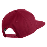 Cluster Mushroom Embroidered 5 Panel Cotton High Profile Flat Bill Unstructured Cap - Burgundy OSFM