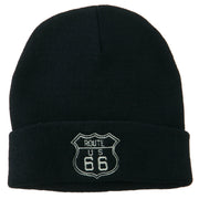 US Route 66 Embroidered Long Beanie