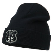 US Route 66 Embroidered Long Beanie