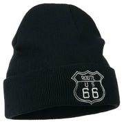 US Route 66 Embroidered Long Beanie