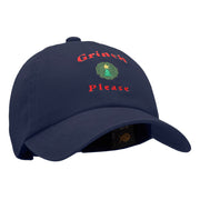 Grinch Please Embroidered Pigment Dyed Cotton Cap