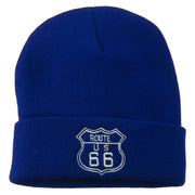 US Route 66 Embroidered Long Beanie