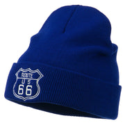 US Route 66 Embroidered Long Beanie