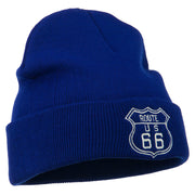 US Route 66 Embroidered Long Beanie