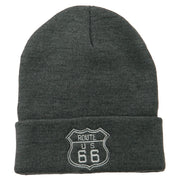 US Route 66 Embroidered Long Beanie