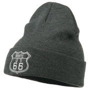 US Route 66 Embroidered Long Beanie