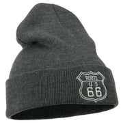 US Route 66 Embroidered Long Beanie