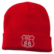 US Route 66 Embroidered Long Beanie