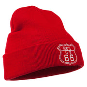 US Route 66 Embroidered Long Beanie