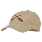 Crossed Paddles Embroidered Washed Cotton Cap