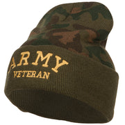 Army Veteran Letters Embroidered Camo Beanie