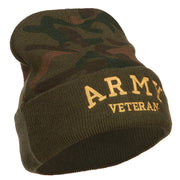 Army Veteran Letters Embroidered Camo Beanie