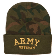 Army Veteran Letters Embroidered Camo Beanie