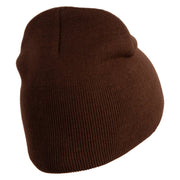Pea Pod Embroidered 8 inch Acrylic Short Blank Beanie - Brown OSFM