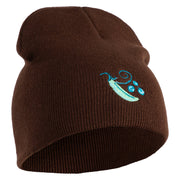 Pea Pod Embroidered 8 inch Acrylic Short Blank Beanie - Brown OSFM