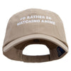 I'd Rather Be Watching Anime Embroidered Low Profile Dyed Cotton Twill Cap - Khaki OSFM