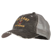 US Army Veteran Military Embroidered Low Cotton Mesh Cap