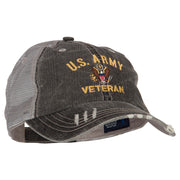 US Army Veteran Military Embroidered Low Cotton Mesh Cap