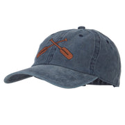 Crossed Paddles Embroidered Washed Cotton Cap