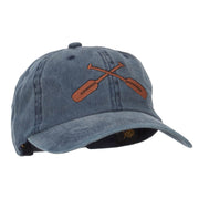 Crossed Paddles Embroidered Washed Cotton Cap