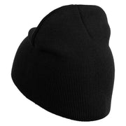 Pea Pod Embroidered 8 inch Acrylic Short Blank Beanie - Black OSFM