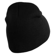 Pea Pod Embroidered 8 inch Acrylic Short Blank Beanie - Black OSFM