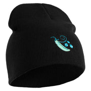 Pea Pod Embroidered 8 inch Acrylic Short Blank Beanie - Black OSFM