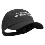 I'd Rather Be Watching Anime Embroidered Low Profile Dyed Cotton Twill Cap - Black OSFM