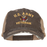 US Army Veteran Military Embroidered Low Cotton Mesh Cap