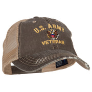 US Army Veteran Military Embroidered Low Cotton Mesh Cap