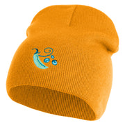 Pea Pod Embroidered 8 inch Acrylic Short Blank Beanie - Gold OSFM