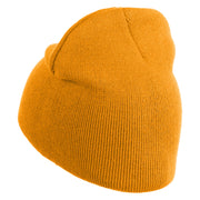 Pea Pod Embroidered 8 inch Acrylic Short Blank Beanie - Gold OSFM