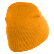 Pea Pod Embroidered 8 inch Acrylic Short Blank Beanie - Gold OSFM