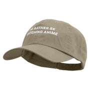 I'd Rather Be Watching Anime Embroidered Low Profile Dyed Cotton Twill Cap - Olive OSFM