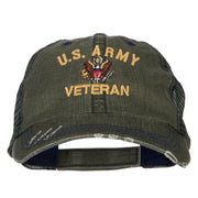 US Army Veteran Military Embroidered Low Cotton Mesh Cap