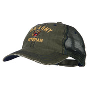 US Army Veteran Military Embroidered Low Cotton Mesh Cap