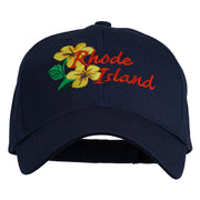 USA State Rhode Island Violet Embroidered Low Profile Cap