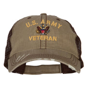 US Army Veteran Military Embroidered Low Cotton Mesh Cap