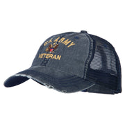 US Army Veteran Military Embroidered Low Cotton Mesh Cap