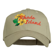 USA State Rhode Island Violet Embroidered Low Profile Cap