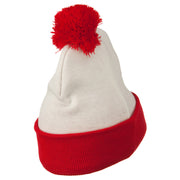 Red White Long Beanie