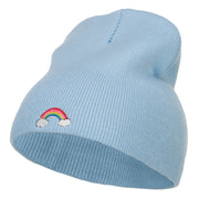 Mini Rainbow Embroidered Short Beanie