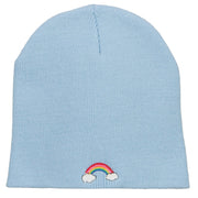 Mini Rainbow Embroidered Short Beanie