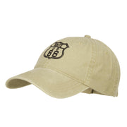 US Route 66 Embroidered Washed Cap