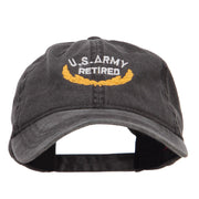 US Army Retired Emblem Embroidered Washed Cap