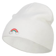 Mini Rainbow Embroidered Short Beanie