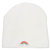 Mini Rainbow Embroidered Short Beanie