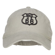 US Route 66 Embroidered Washed Cap